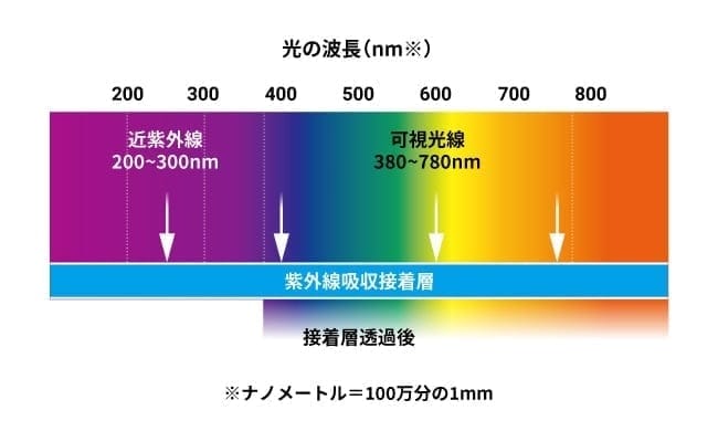 紫外線吸収接着層の光透過イメージ